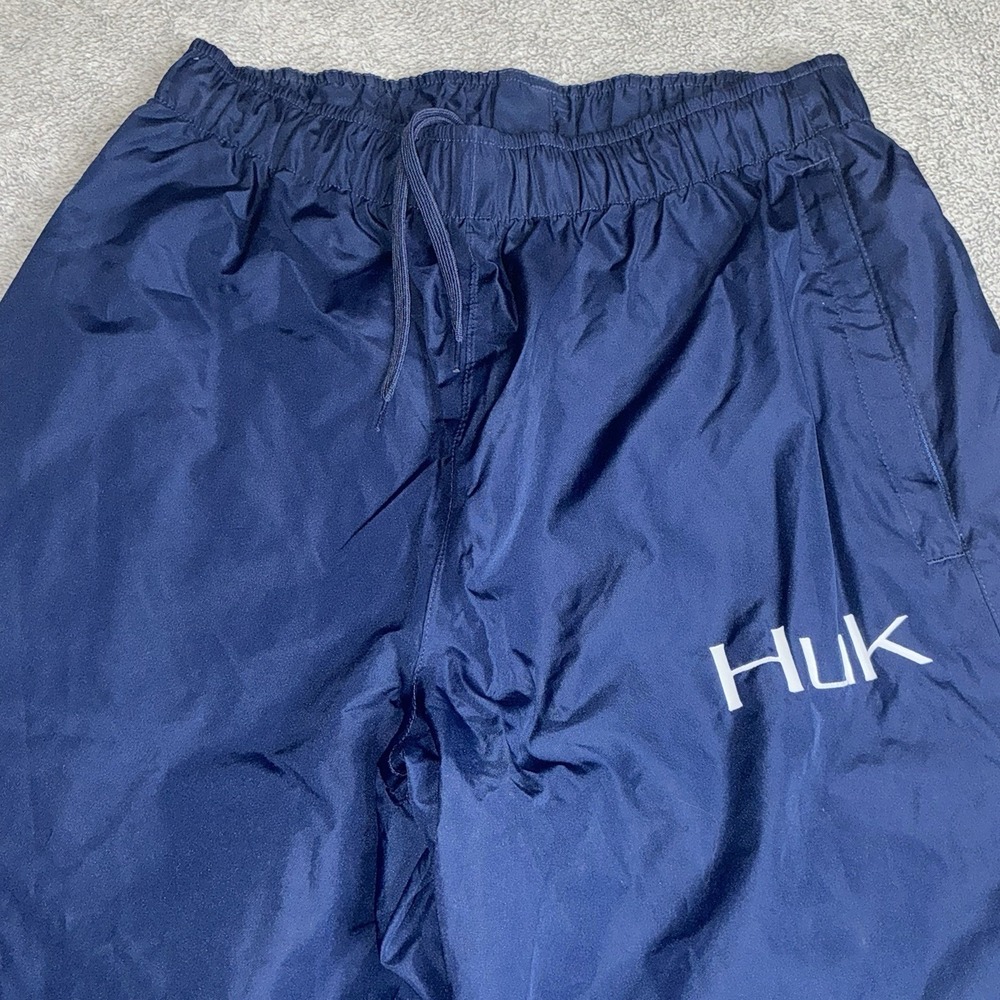 HUK Fishing Rain Pants Mens 28 x 29 Blue Performance Outdoor Packable - Picture 2 of 7